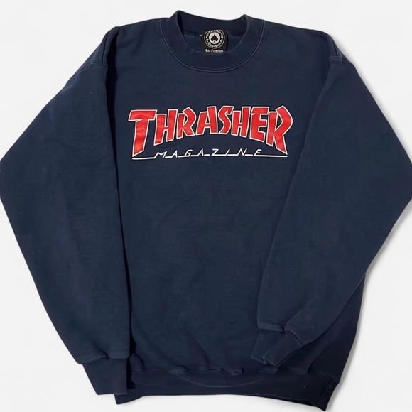 Thrasher navy crewneck sweatshirt - Picture 1 of 2